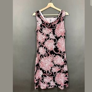 Title Nine Athletic Dress Brown Floral Size Small